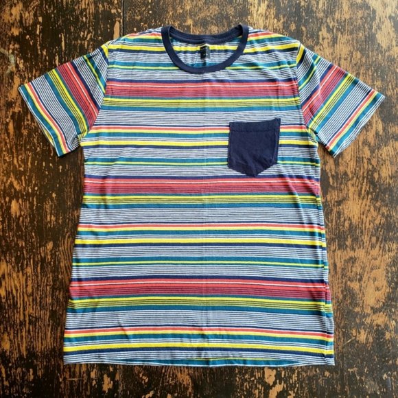 Rainbow Striped Pocket T Shirt - Picture 2 of 5